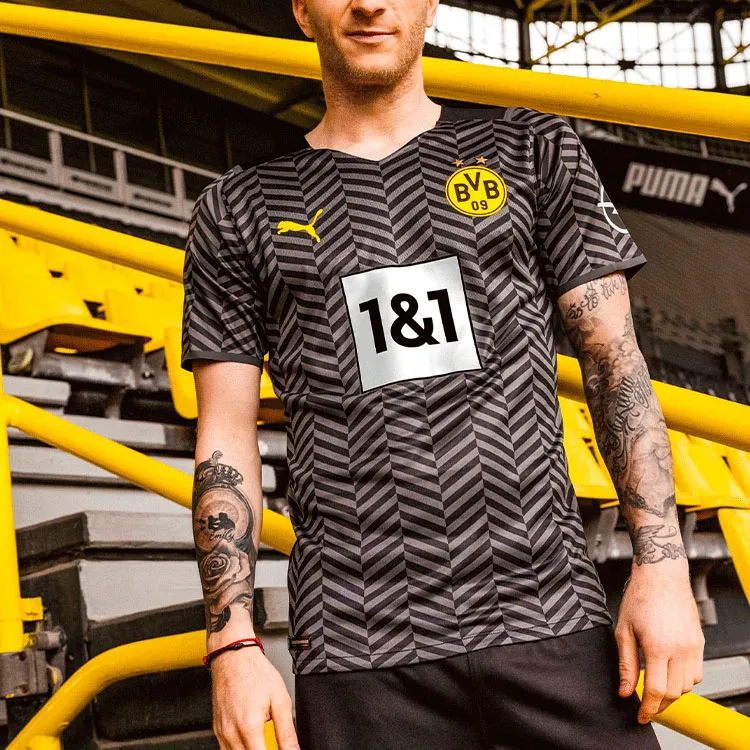 PUMA BVB Away Replica Soccer Jerseys Unisex Black-2