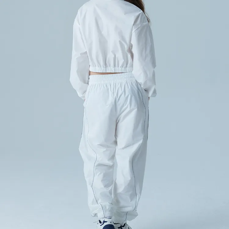 FILA Knitted Sports Pants Women's Gray White-2
