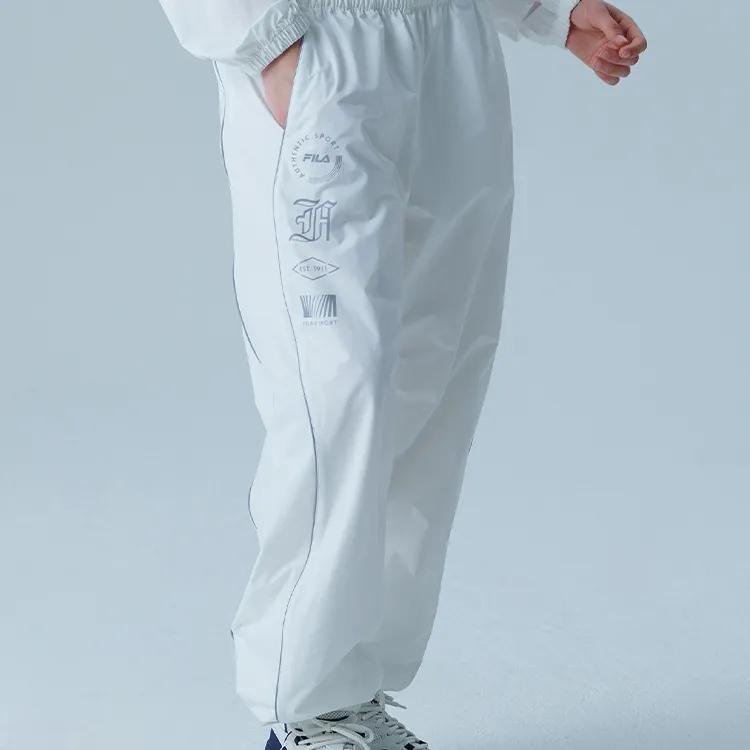 FILA Knitted Sports Pants Women's Gray White-3