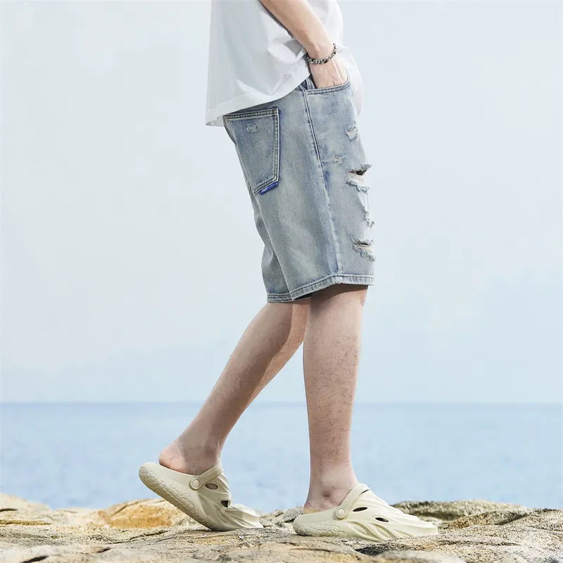 SNOW FLYING Denim Shorts Men Pink/Blue-6