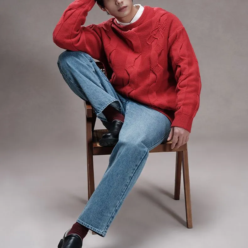 8on8 X GAP 8ON8 Co branded Model Sweaters Unisex Red-3