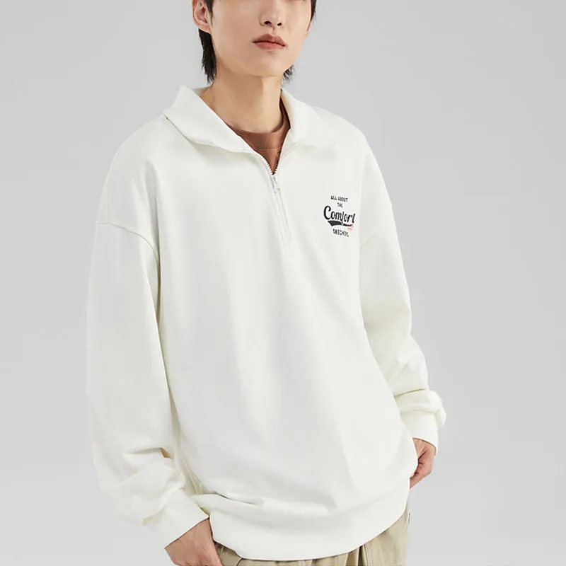 Skechers Colorful Sweatshirts Men Marshmallow White/0074-1