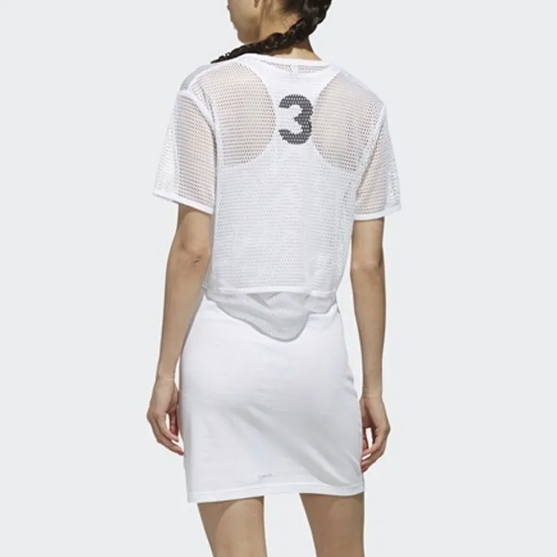 Adidas Neo Short Sleeved Dresses Women's White-3