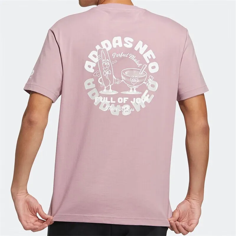 Adidas Neo Drop Shoulder Sleeve T Shirt Men's Lotus Root Powders-2