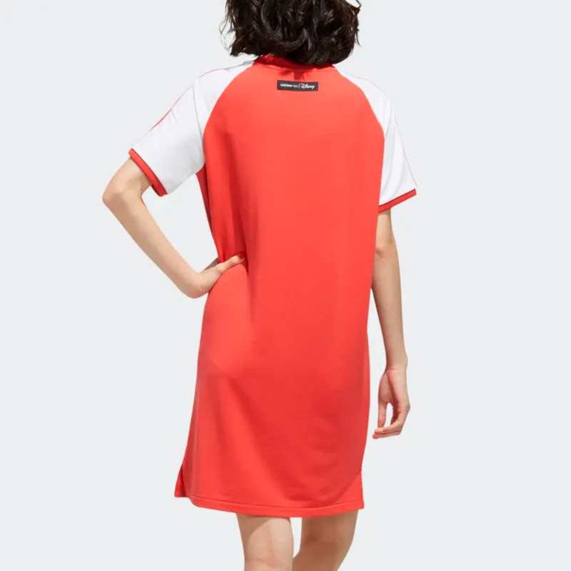 Adidas Neo Short Sleeved Dresses Women's Red-2