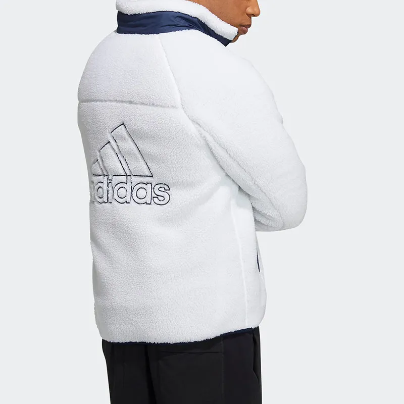 Adidas Reversible Sherpa Jacket Coat Unisex White-3