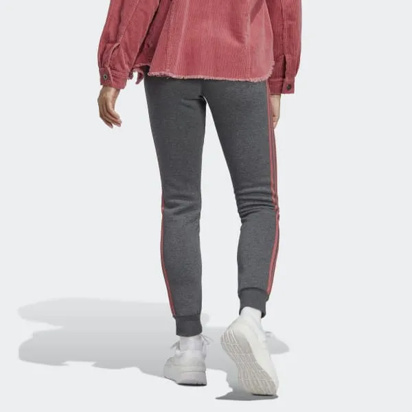 Adidas Essential Knitted Sweatpants Women's Deep Gray Heather/Miracle Red-2