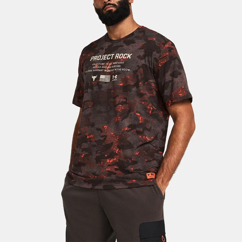 Under Armour Project Rock Veterans Day T Shirt Men's Black-2