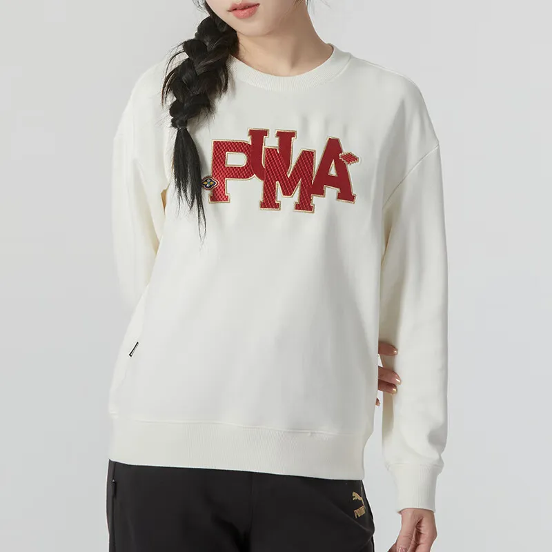 PUMA CNY Year Of The Dragon Series Sweatshirts Women's White-1