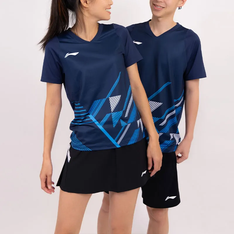 LiNing Badminton Series Raglan Sleeve T Shirt Unisex Indigo-4