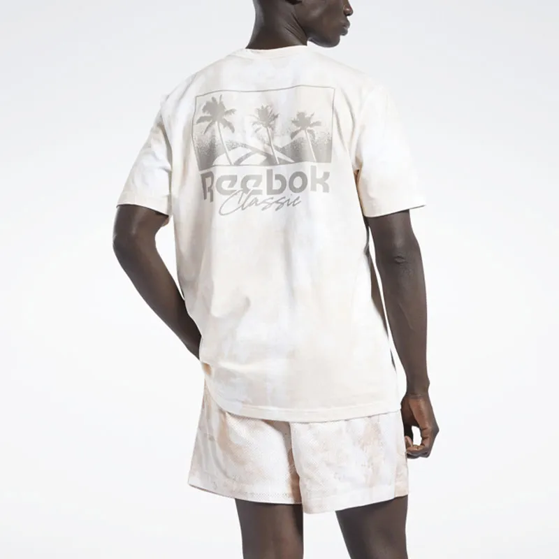 Reebok CL SR AOP GRAPHIC TEE T-Shirt Unisex Beige Yellow-4