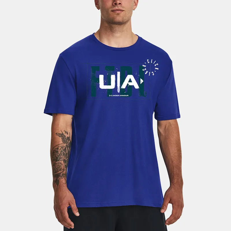 Under Armour Football Short Sleeve T-Shirt Men's Blue-2