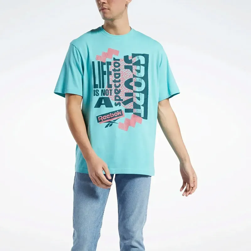 Reebok GS SPECTATOR SPORT VIBE T T-Shirt Unisex Cyan-2