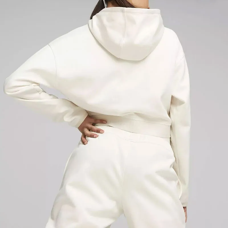 PUMA STRONG POWER FLEECE HOODIE Sweatshirt Women's White-3
