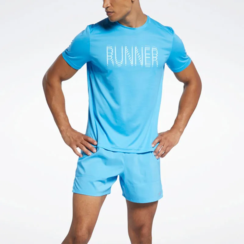 Reebok Re Ss Graphic Tee T-Shirt Men's Aqua Blue-3