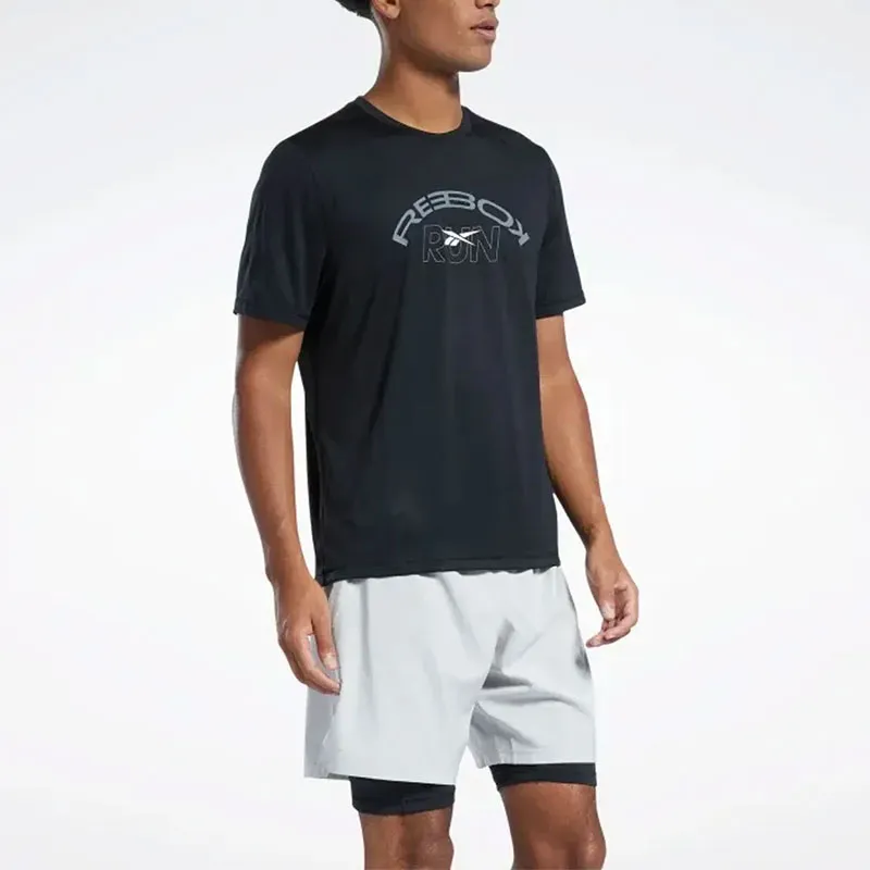 Reebok CYCLED Collection RE SS GRAPHIC TEE T-Shirt Men's Black-3