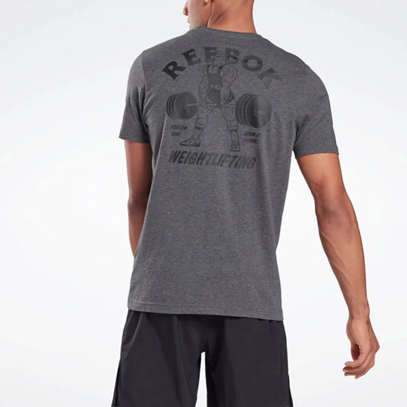 Reebok Weightlifting Tee T-Shirt Men's Gray-4