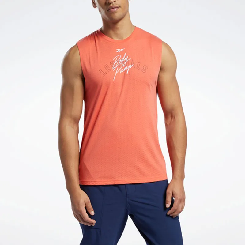 Reebok Lm Bp Mesh Slvls Tee T-Shirt Men's Orange-2