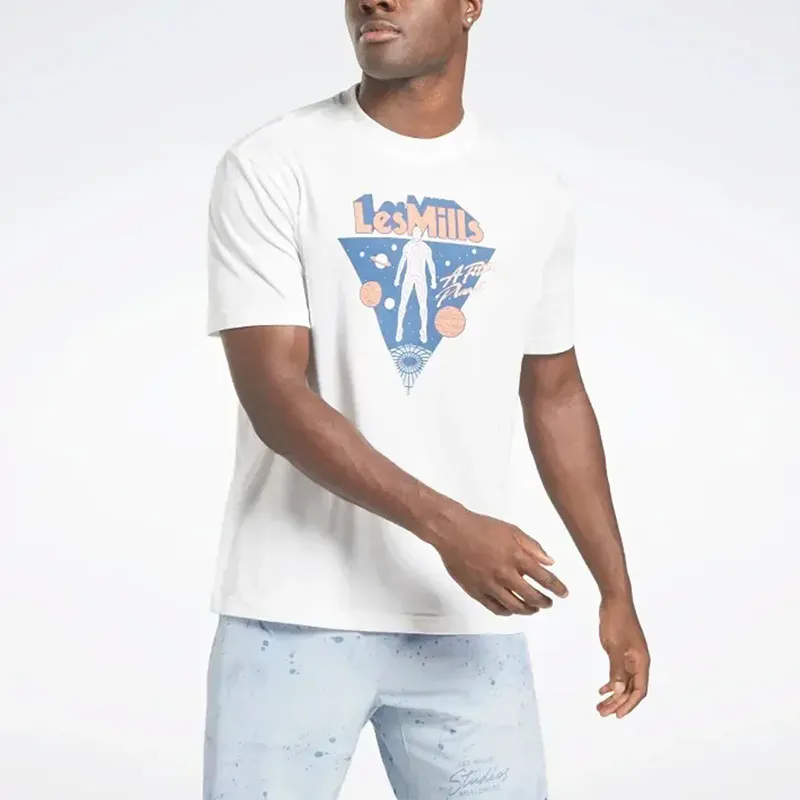 Reebok LM Oversize Graphic Tee T-Shirt Men's White-1