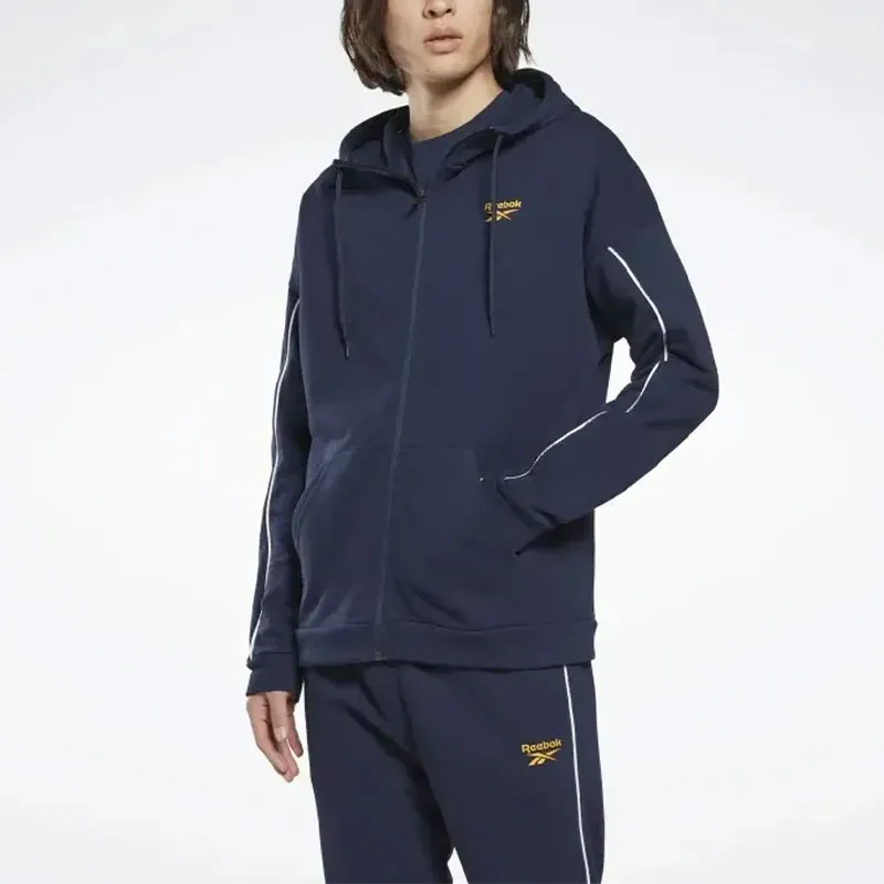 Reebok WORKOUT READY PIPING ZIP-UP SWEATSHIRT Jackets Coats Men's Blue-2