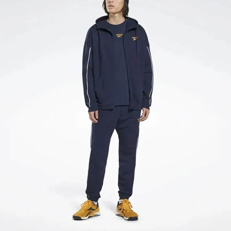 Reebok WORKOUT READY PIPING ZIP-UP SWEATSHIRT Jackets Coats Men's Blue-1