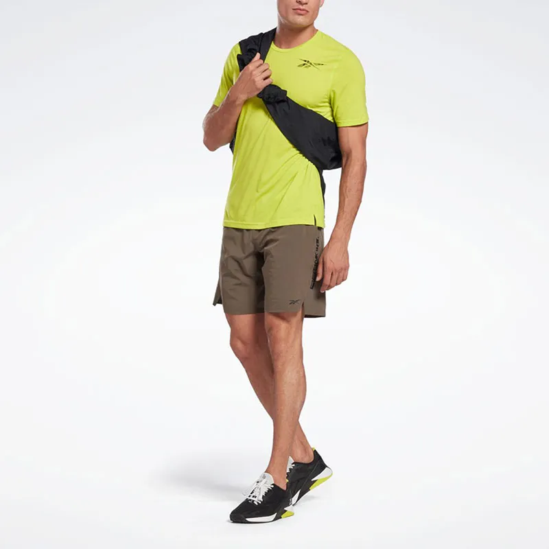 Reebok CYCLED Collection TS EPIC GRAPHIC SHORT Casual Shorts Men's Army Green-1