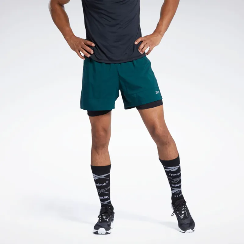 Reebok Re 2-1 Short Sports Shorts Men's Forest Green-3