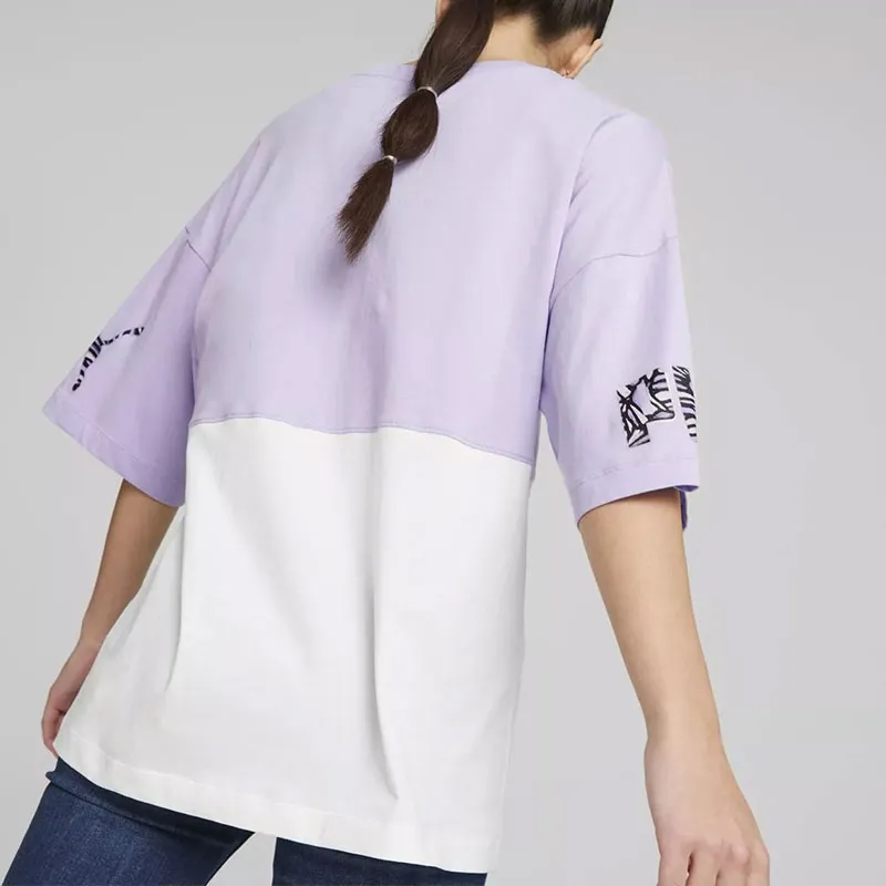 PUMA POWER NOVA SHINE COLORBLOCK TEE T-Shirt Women's Purple-3