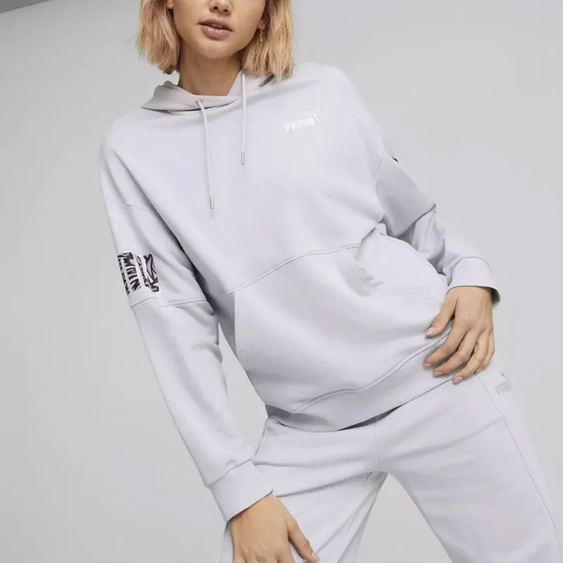 PUMA POWER NOVA SHINE COLORBLOCK HOODIE Sweatshirt Women's Purple-2