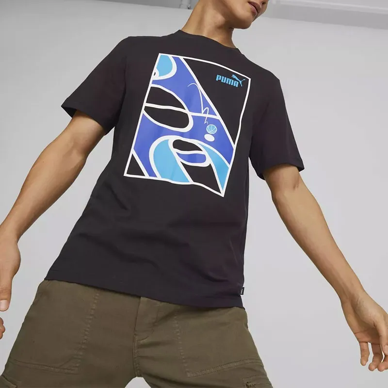 PUMA GRAPHICS COURT TEE T-Shirt Men's Black-2