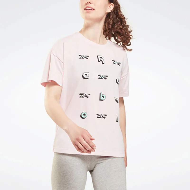 Reebok Te Graphic Tee - Logo T-Shirt Women's Pink-1