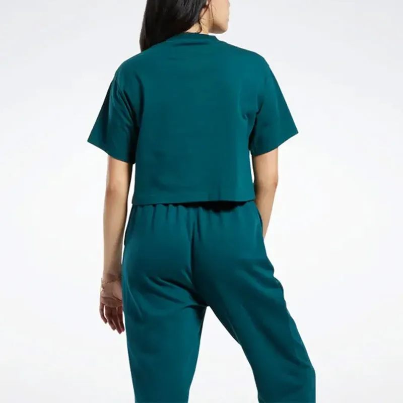 Reebok CL AE BIG LOGO CROP TEE T-Shirt Women's Green-3