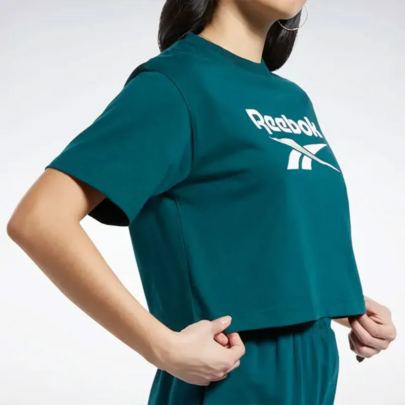 Reebok CL AE BIG LOGO CROP TEE T-Shirt Women's Green-4