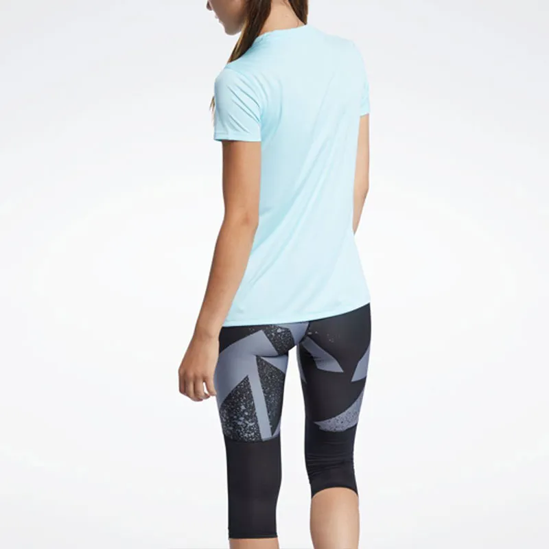 Reebok Re Basic Ss Tee T-Shirt Women's Light Blue-3