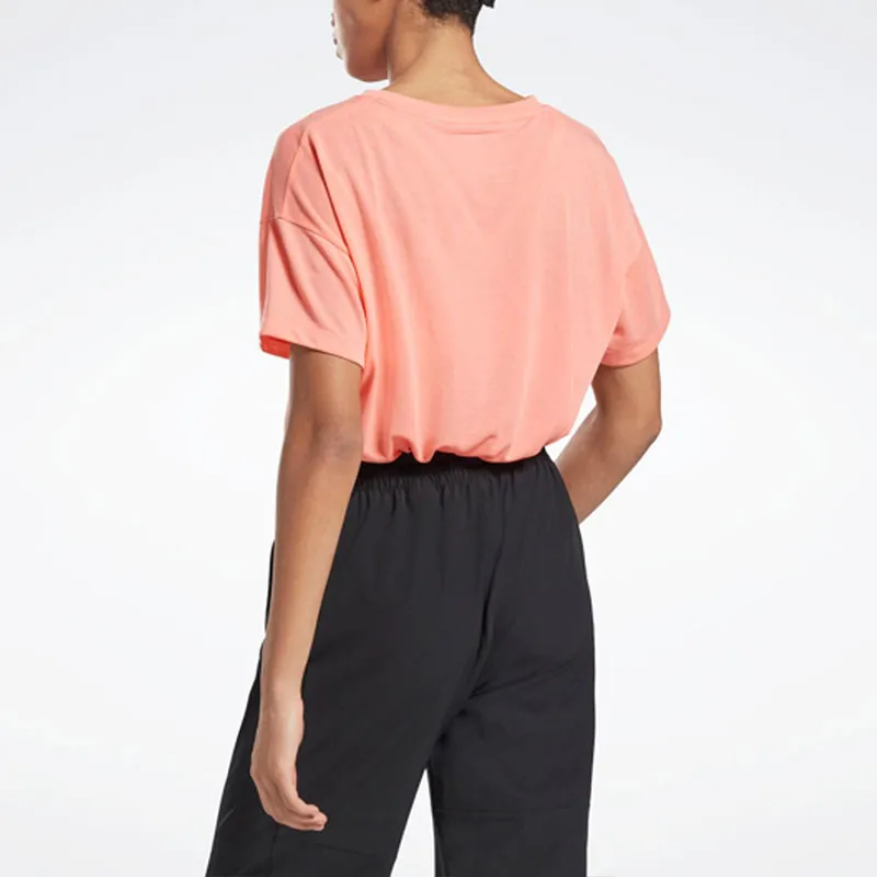 Reebok Drop Shoulder Sleeve T-Shirt Women's Coral-3