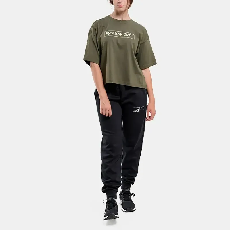 Reebok LOGO GRAPHIC TEE T-Shirt Women's Olive Green-2