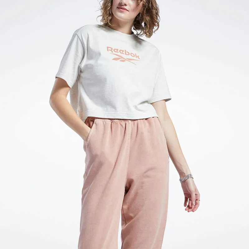 Reebok CL PF BIG LOGO CROP TEE T-Shirt Women's White-3