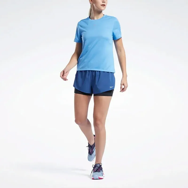 Reebok CYCLED Collection WOR Run Speedwick Tee T-Shirt Women's Blue-2