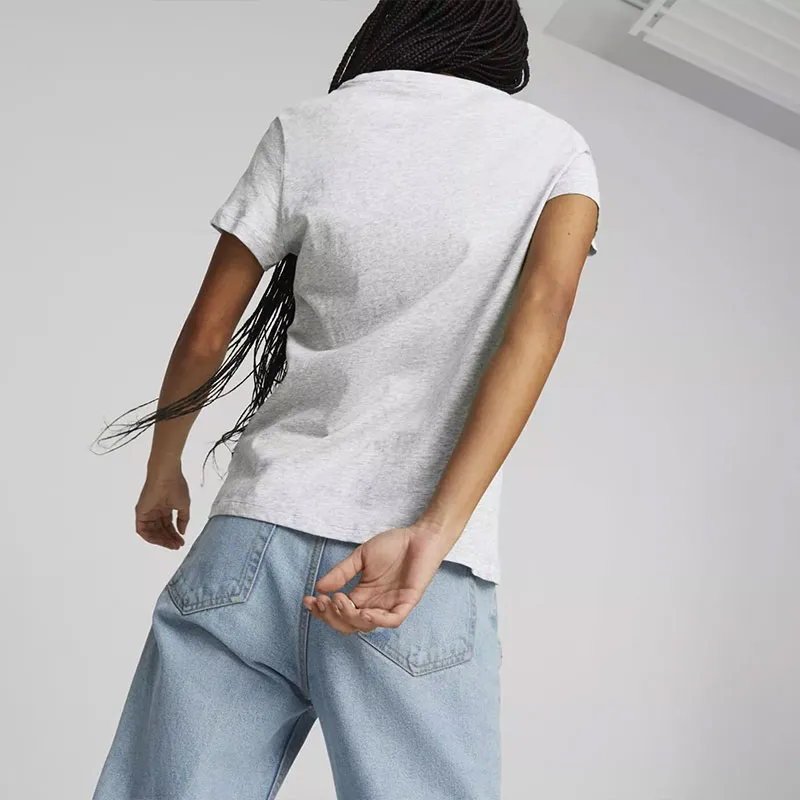 PUMA ESS+ LOGO POWER TEE W T-Shirt Women's Gray-4