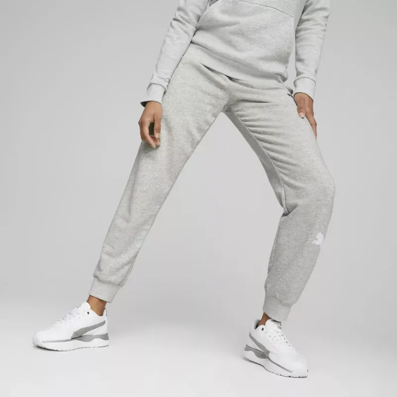 PUMA ESS+ LOGO POWER PANTS TR Knitted Sweatpants Women's Gray-2
