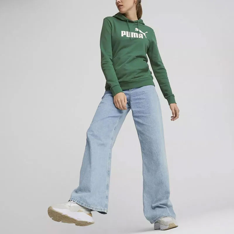 PUMA ESS LOGO HOODIE TR S Sweatshirt Women's Green-2