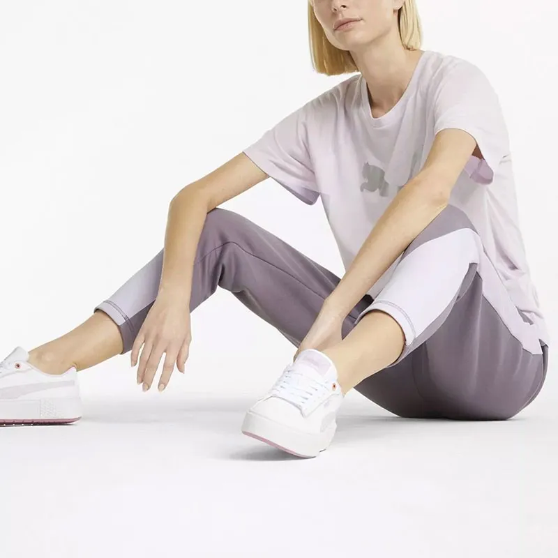 PUMA EVOSTRIPE PANTS QUAIL Knitted Sports Pants Women's Purple-2