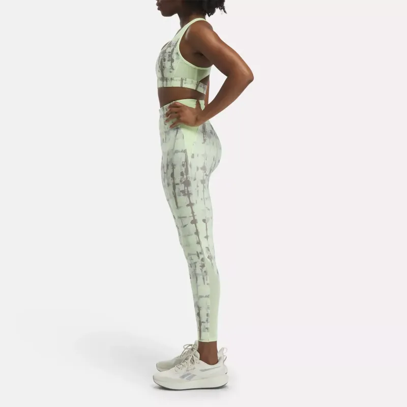 Reebok LUX PERFORM PRINTED RACER BRA Sports Underwear Women's Green-6