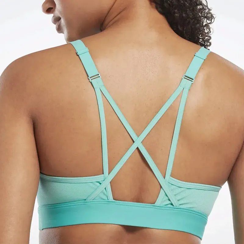 Reebok CYCLED Collection S Lux Strappy Sports Bra Sports Underwear Women's Cyan-5