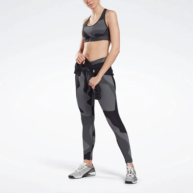 Reebok Ts Lux Racer Bra-Jacquard Sports Underwear Women's Black-1
