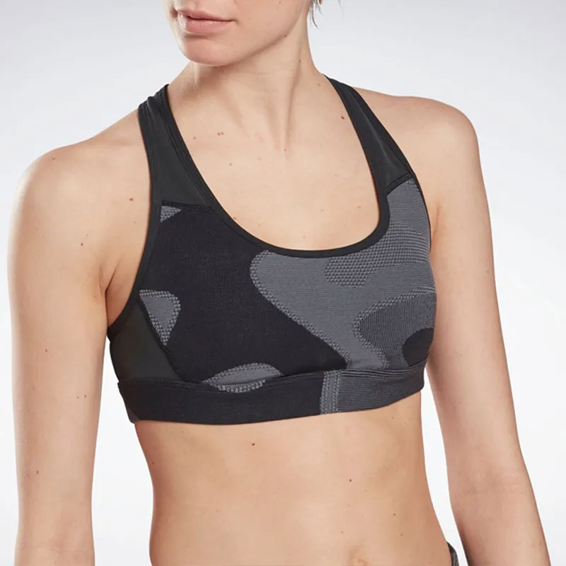 Reebok Ts Lux Racer Bra-Jacquard Sports Underwear Women's Black-4