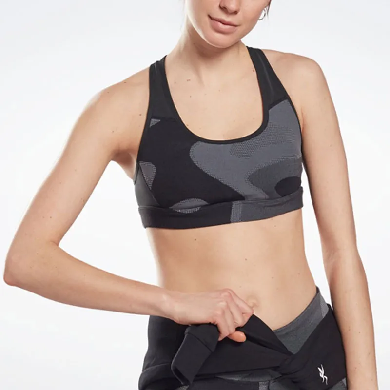 Reebok Ts Lux Racer Bra-Jacquard Sports Underwear Women's Black-2