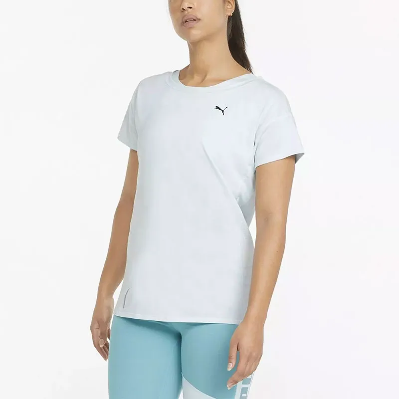 PUMA TRAIN FAVORITE TEE NITRO BLUE T-Shirt Women's Turquoise-3
