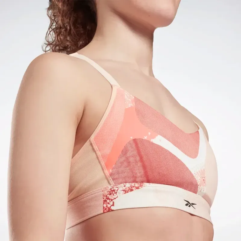 Reebok Sr Q2 Lux Strappy Bra Aop Sports Underwear Women's Pink-4