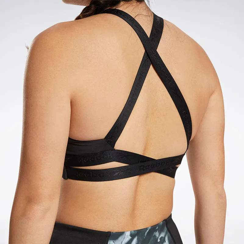 Reebok Kireifit Sports Bra Aop Sports Underwear Women's Black-4